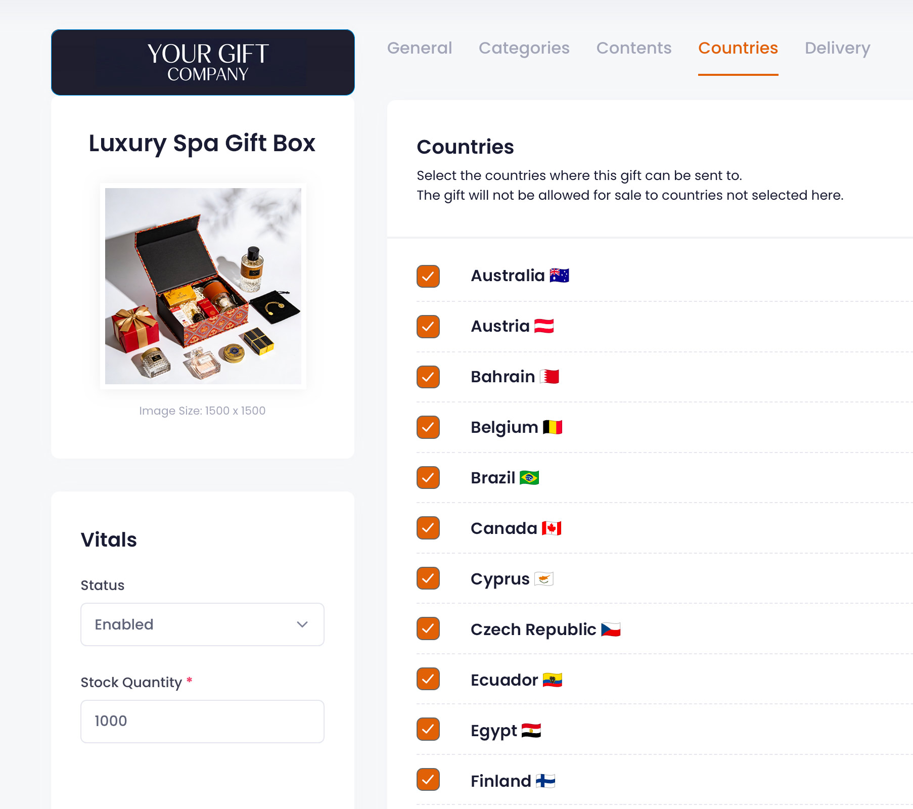 Giftified products page